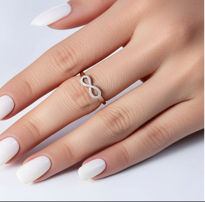 Sterling Silver Infinity CZ Ring-AE-106