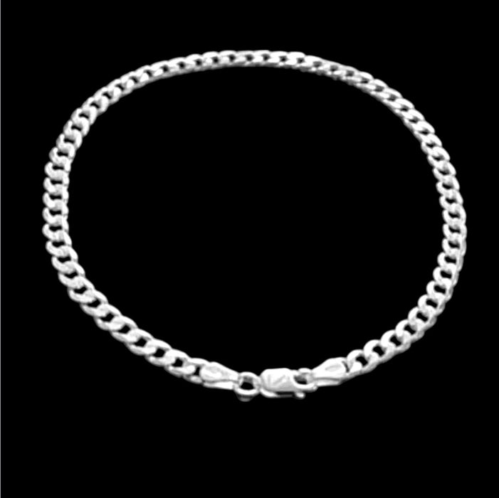 Sterling Silver Curb Link Chain Bracelet-9.0"-SB-14