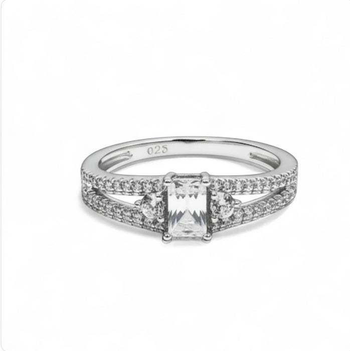 Sterling Silver CZ Wedding Set Ring-ER-109