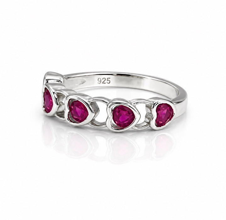 Sterling Silver Heart Shape CZ Ring-AE-108