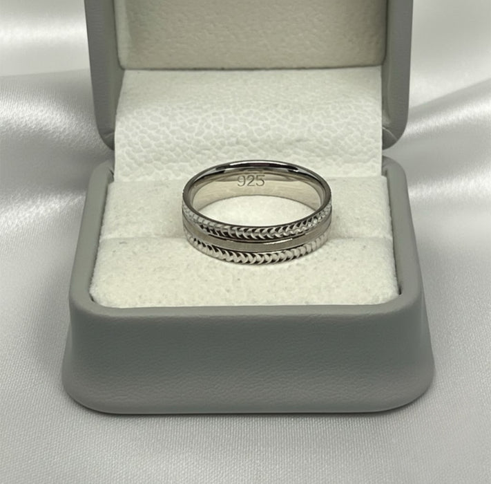 Sterling Silver Trio Wedding Ring Sets-SST-02