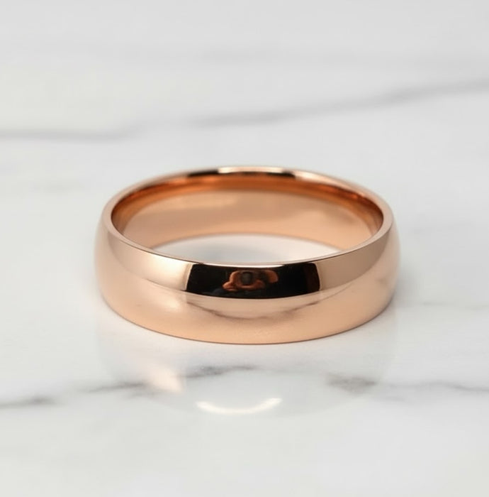 Sterling Silver Rose Gold Plated Wedding Band Ring -SW-11