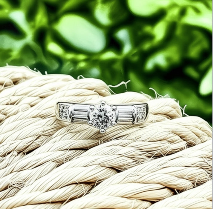 Sterling Silver CZ Engagement Set Ring-ER-111