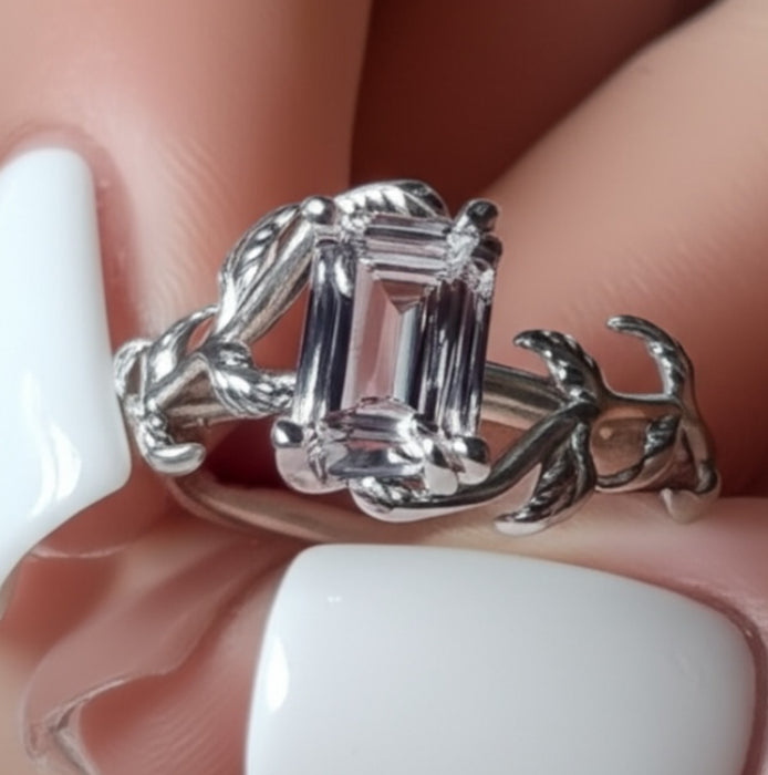 Sterling Silver CZ Engagement Ring-ER-160