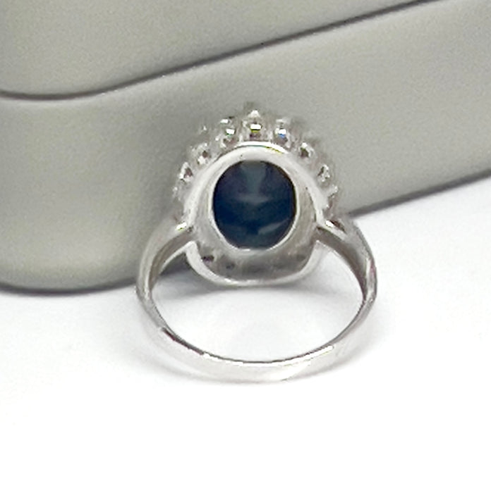 Sterling Silver Elegant Synthetic Onyx Ring AE-17