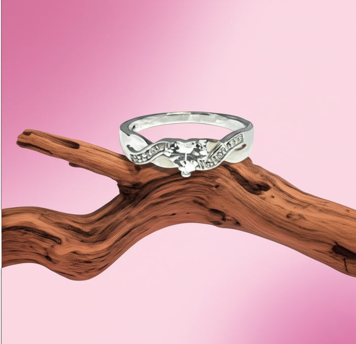 Sterling Silver Infinite Heart Knot Promise Ring-ER-40