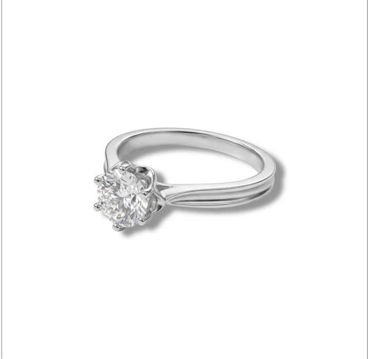 Sterling Silver CZ Flower Ring -ER-49