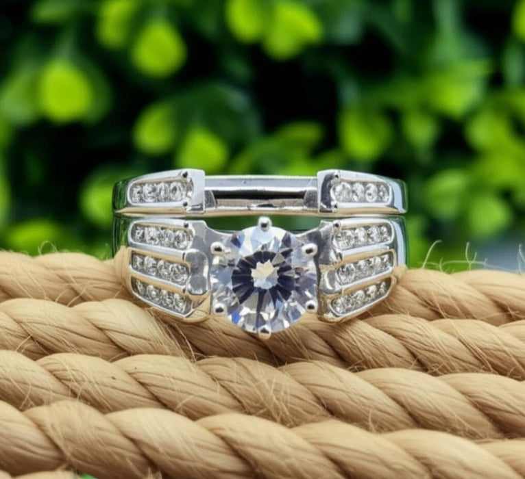 Sterling Silver CZ Engagement Ring -ER-14