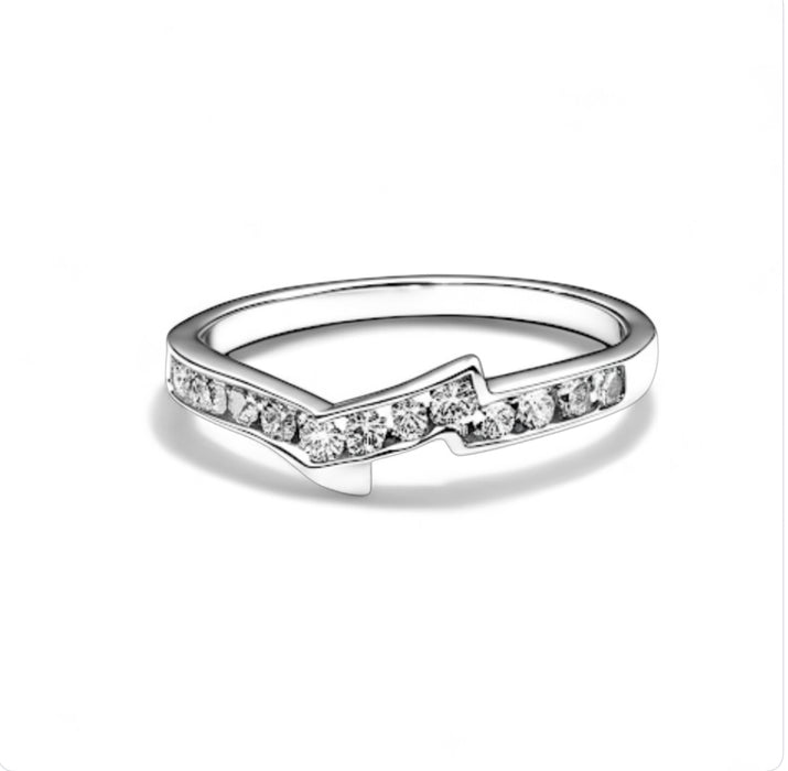 Sterling Silver CZ Engagement Ring Set-ER-112