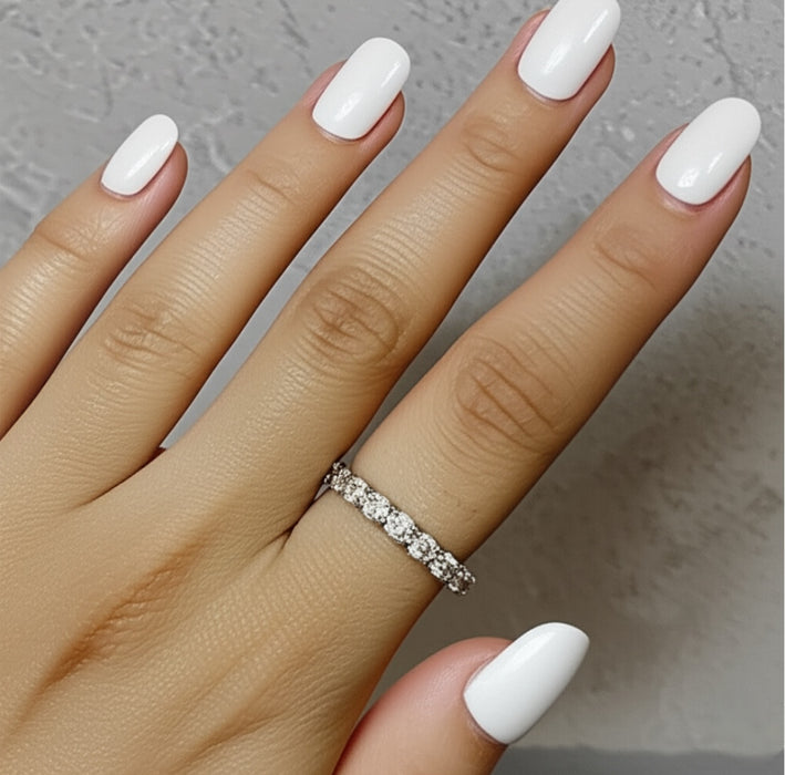 Sterling Silver Round Stackable Eternity CZ Ring  ER-52