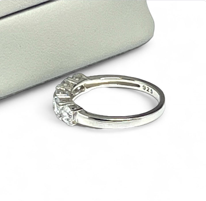 Silver Engagement Ring with 5 Cubic Zirconia Stones- ER- 21