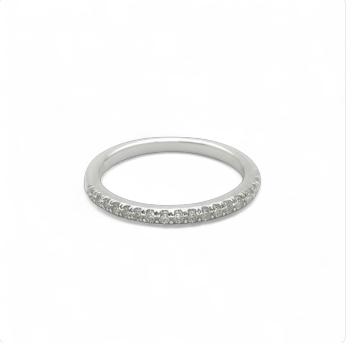 Sterling Silver Clear and Blue CZ Wedding Set Ring ER-124