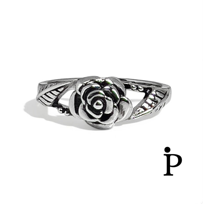 Sterling Silver Rose Flower Ring-SR-39