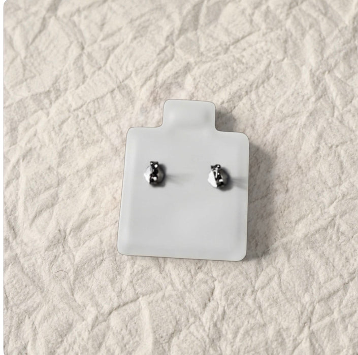 Sterling Silver 5mm Round Cut CZ Stud Earrings-SET-76
