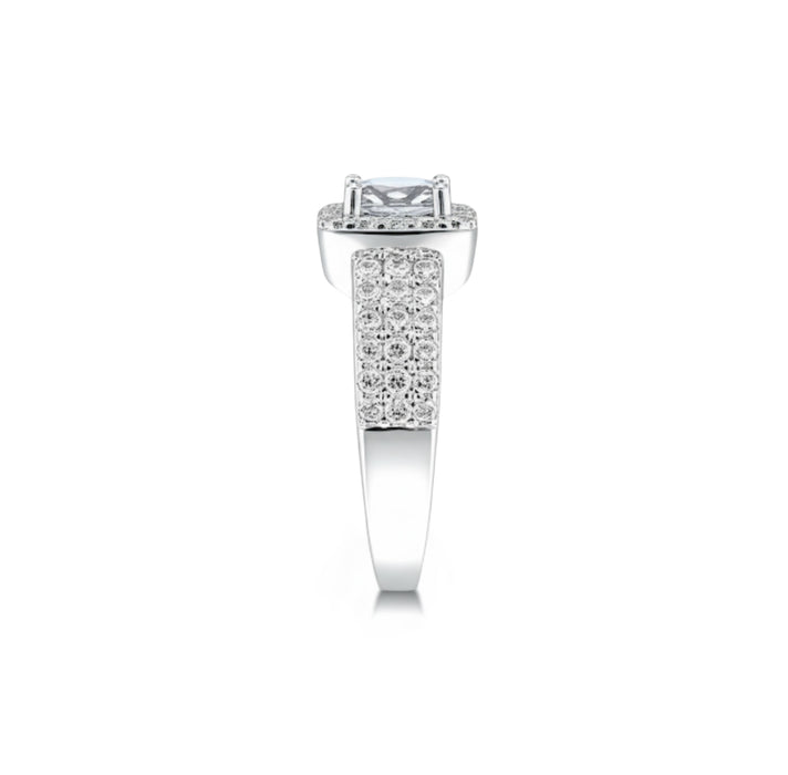 Sterling Silver Princess Cut CZ Ring-ER-86