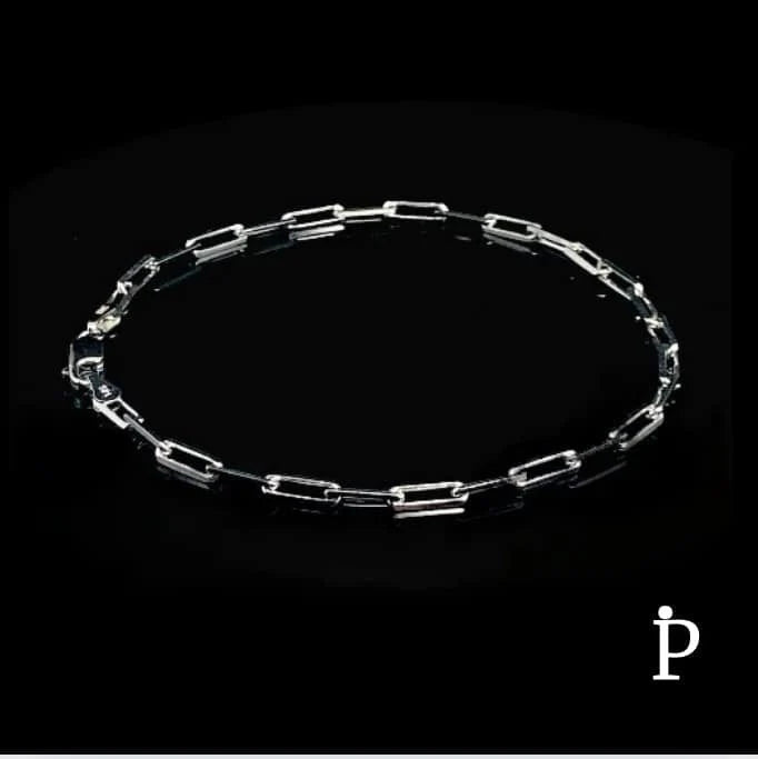 Sterling Silver Paper Clip Link Chain Bracelet-8.0"-SB-38