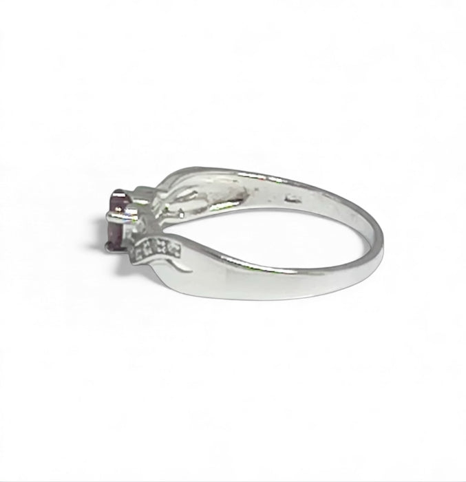 Sterling Silver Heart Promise Ring-AE-102