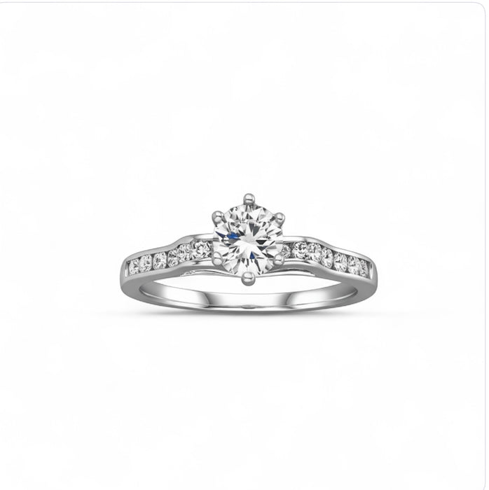 Sterling Silver 2-piece Engagement Set CZ Ring- ER-146