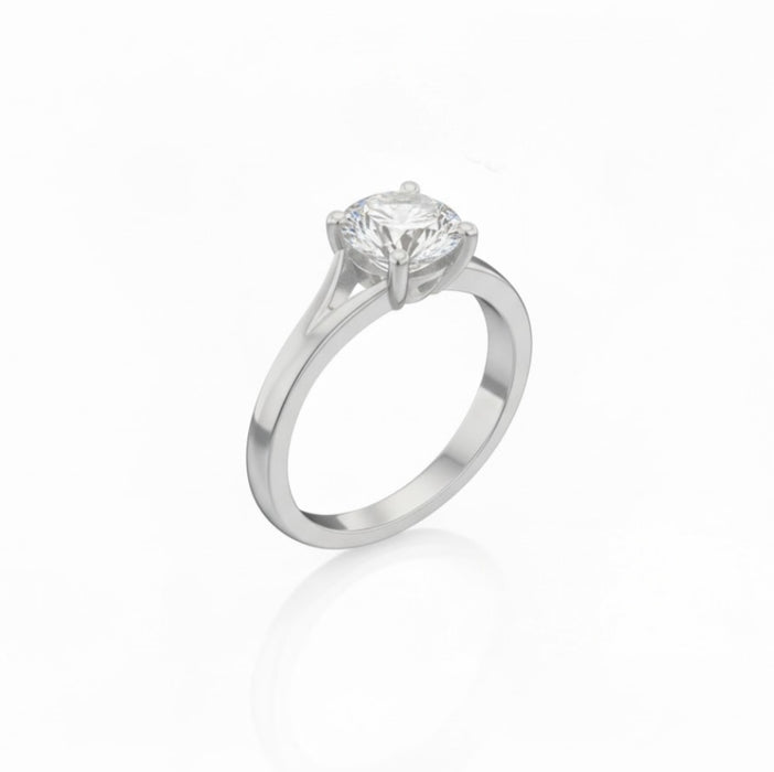 Sterling Silver Engagement Ring Round Cut - ER-30