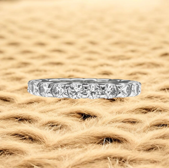 Sterling Silver Round Stackable Eternity CZ Ring  ER-52