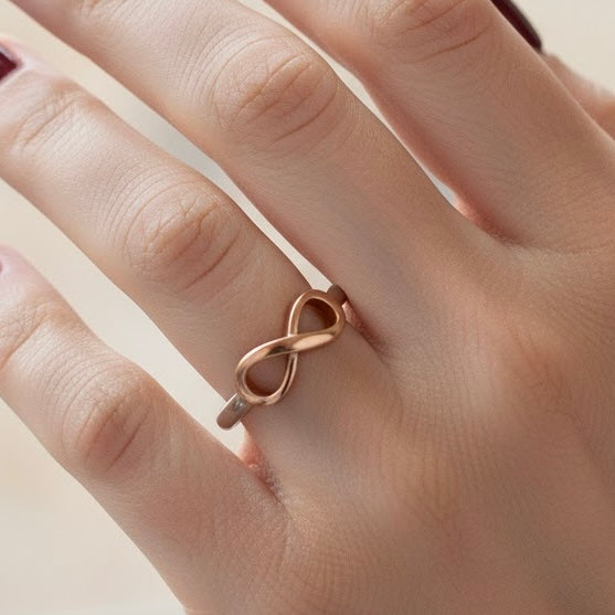 Sterling Silver Two-Tone Infinity Ring-SR-18