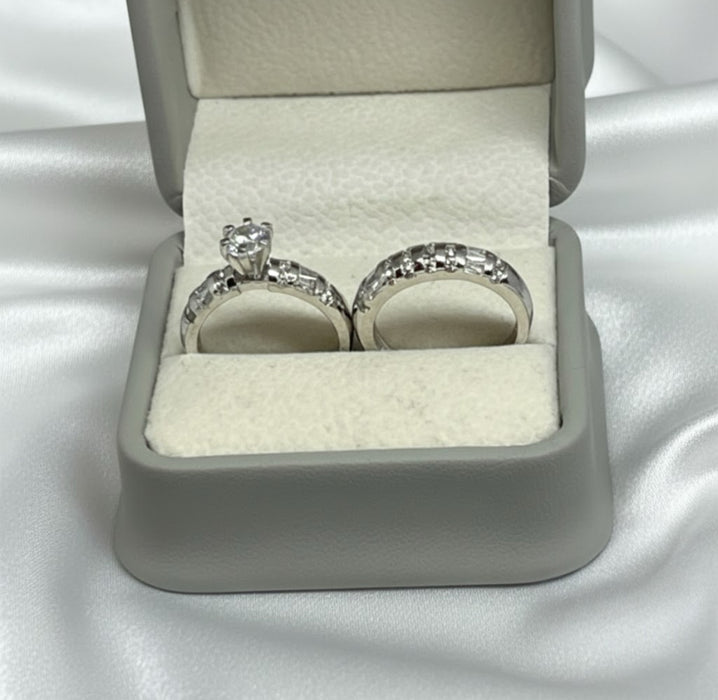 Sterling Silver Trio Wedding Ring Sets-SST-03