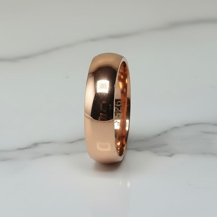Sterling Silver Rose Gold Plated Wedding Band Ring -SW-11