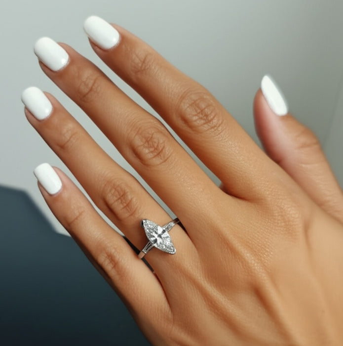 Sterling Silver Vintage-Inspired Engagement Ring -ER-129