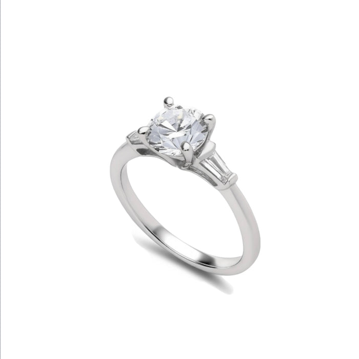 Sterling Silver CZ Engagement Ring-ER-81