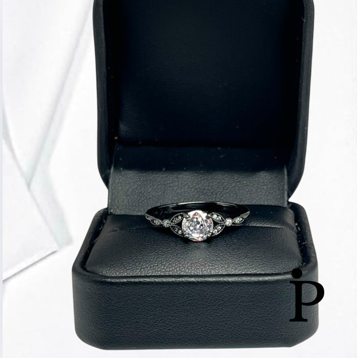 Sterling Silver CZ Engagement Set Ring -ER-155