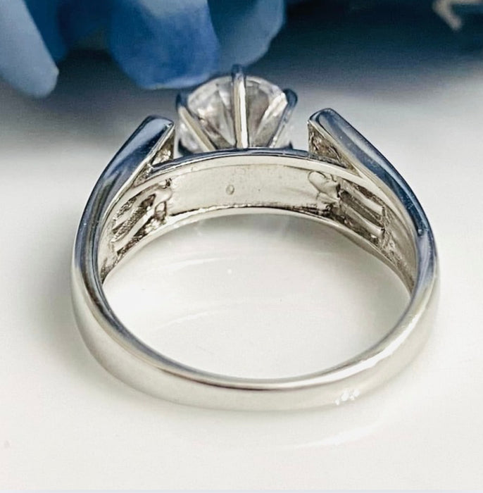 Sterling Silver CZ Engagement Ring -ER-14