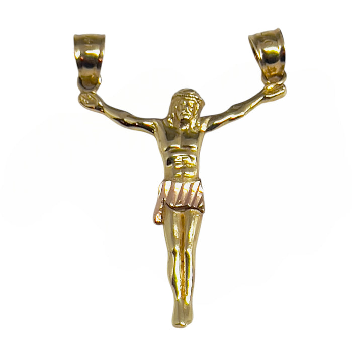 Solid Gold 14K Two-Tone Crucifix Pendant -GP-16