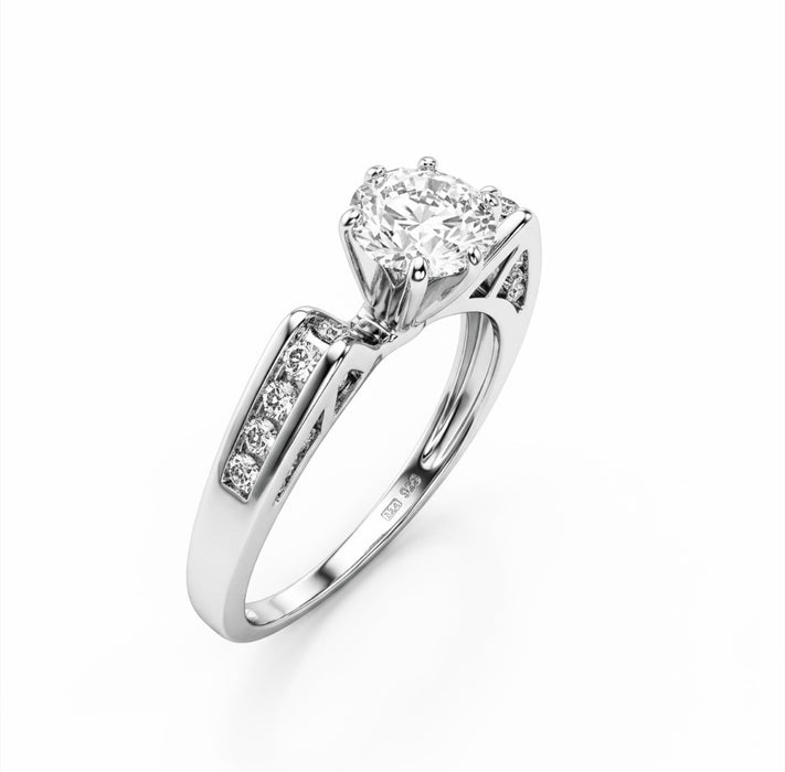 Sterling Silver CZ Engagement Ring-ER-79