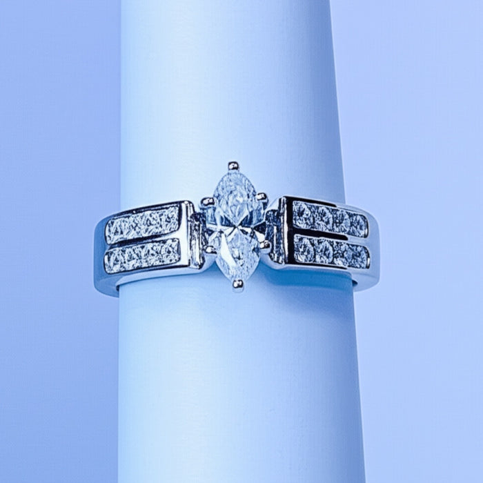 Sterling Silver Marquise CZ ring- ER-04