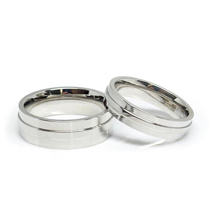 Stainless Steel Set Elegant Wedding Band-CS-09