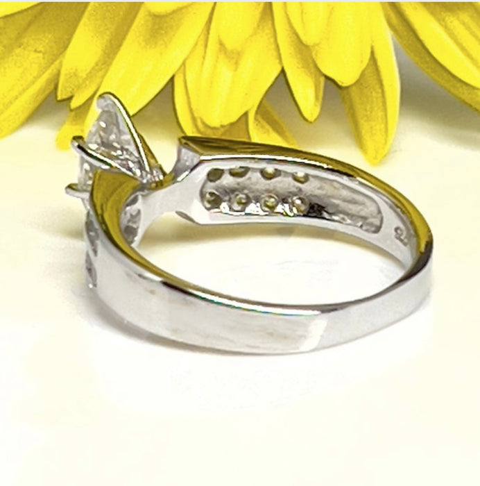 Sterling Silver Marquise CZ ring- ER-04