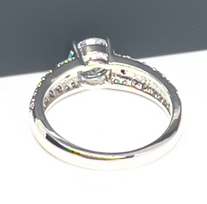 Sterling Silver CZ Engagement Ring-CL-02