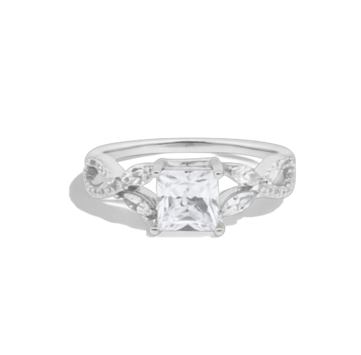Sterling Silver CZ Engagement Set Ring-ER-157
