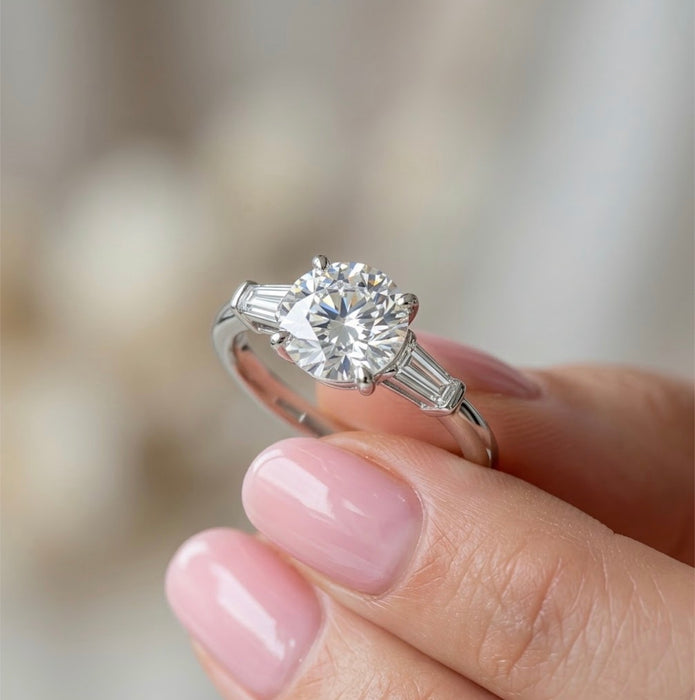 Sterling Silver CZ Engagement Ring-ER-81