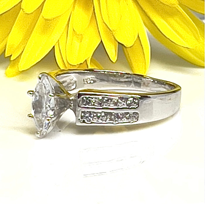Sterling Silver Marquise CZ ring- ER-04