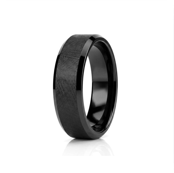 Stainless Steel Sophistication Textured Black Band-SS-03