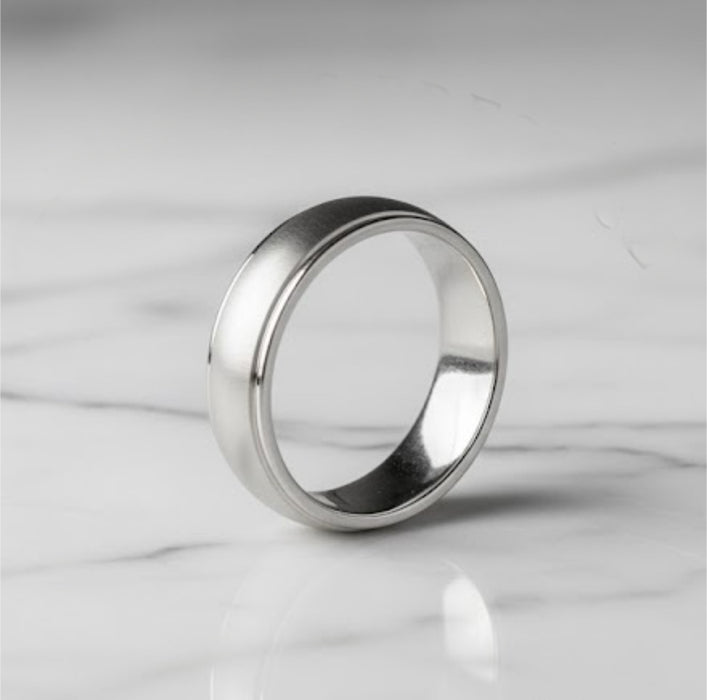 Sterling Silver Brushed Wedding Band Ring-SW-08