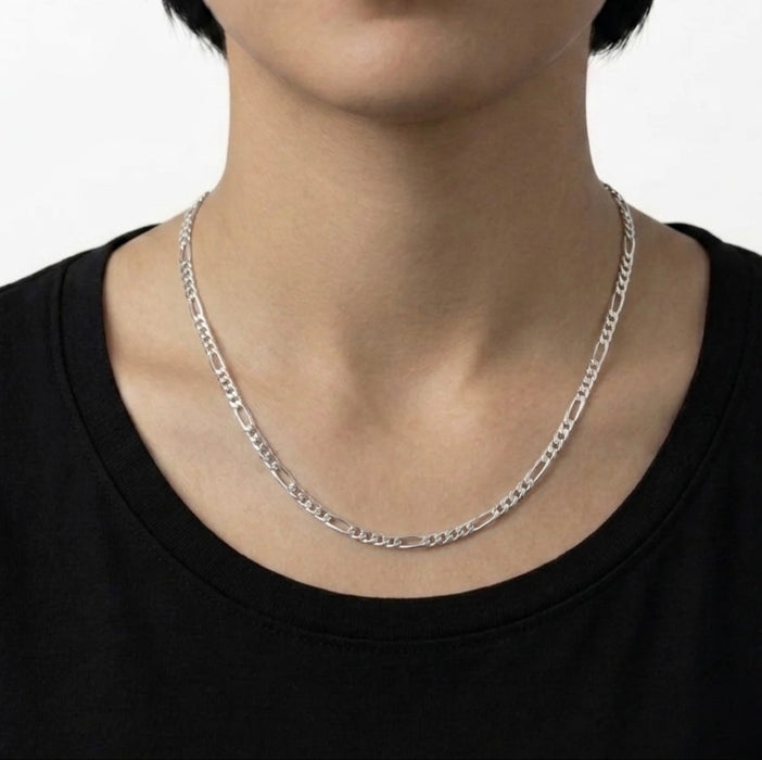 Sterling Silver Figaro Chain-18"-SC-14