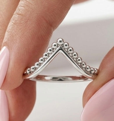 Sterling Silver Minimalist V Shape Ring-SR-11