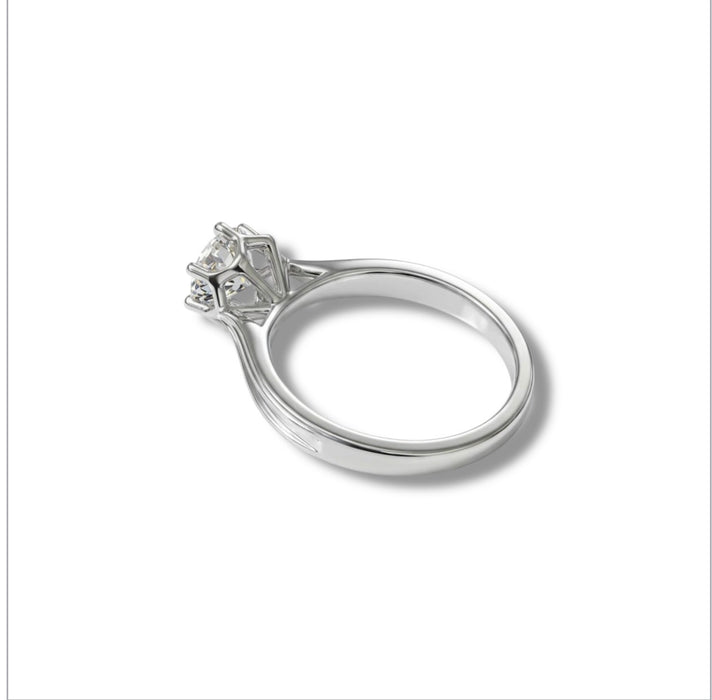 Sterling Silver CZ Flower Ring -ER-49