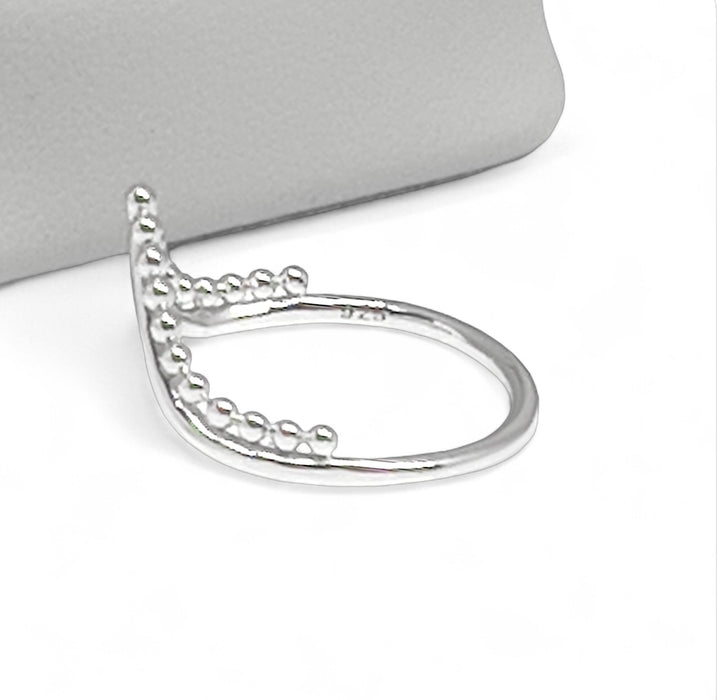 Sterling Silver Minimalist V Shape Ring-SR-11
