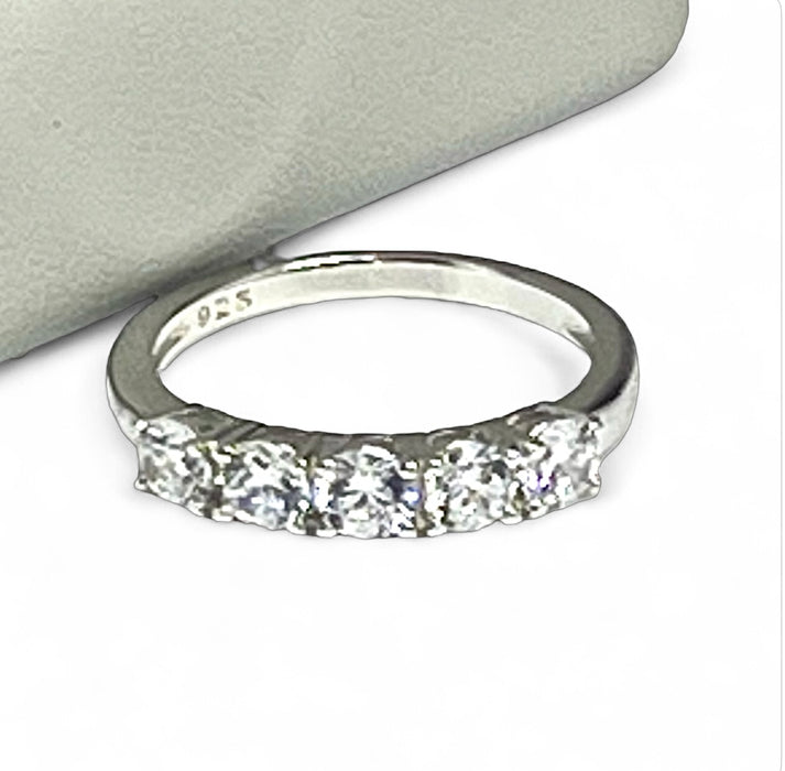 Silver Engagement Ring with 5 Cubic Zirconia Stones- ER- 21