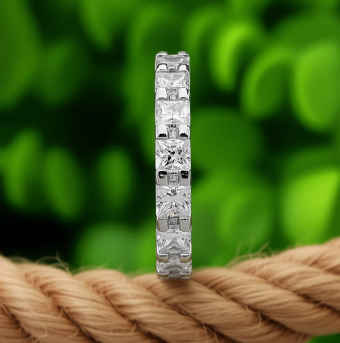 Sterling Silver Round Stackable Eternity CZ Ring ER-53