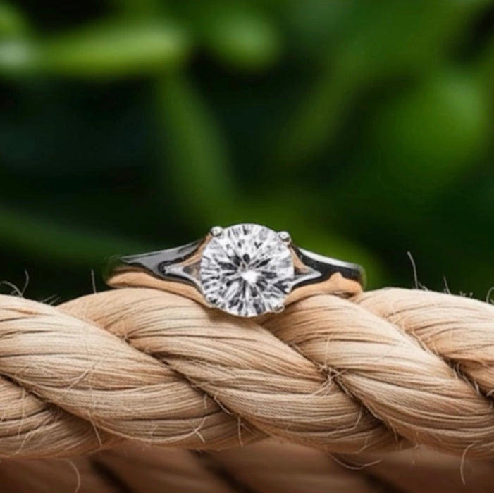 Sterling Silver Engagement Ring Round Cut - ER-30