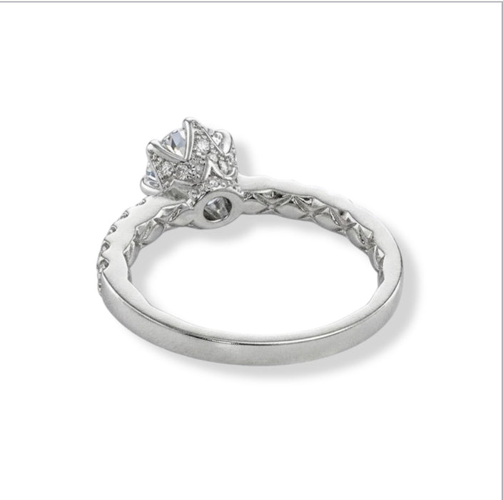 Sterling Silver Clear CZ Crown Engagement Ring-ER-31
